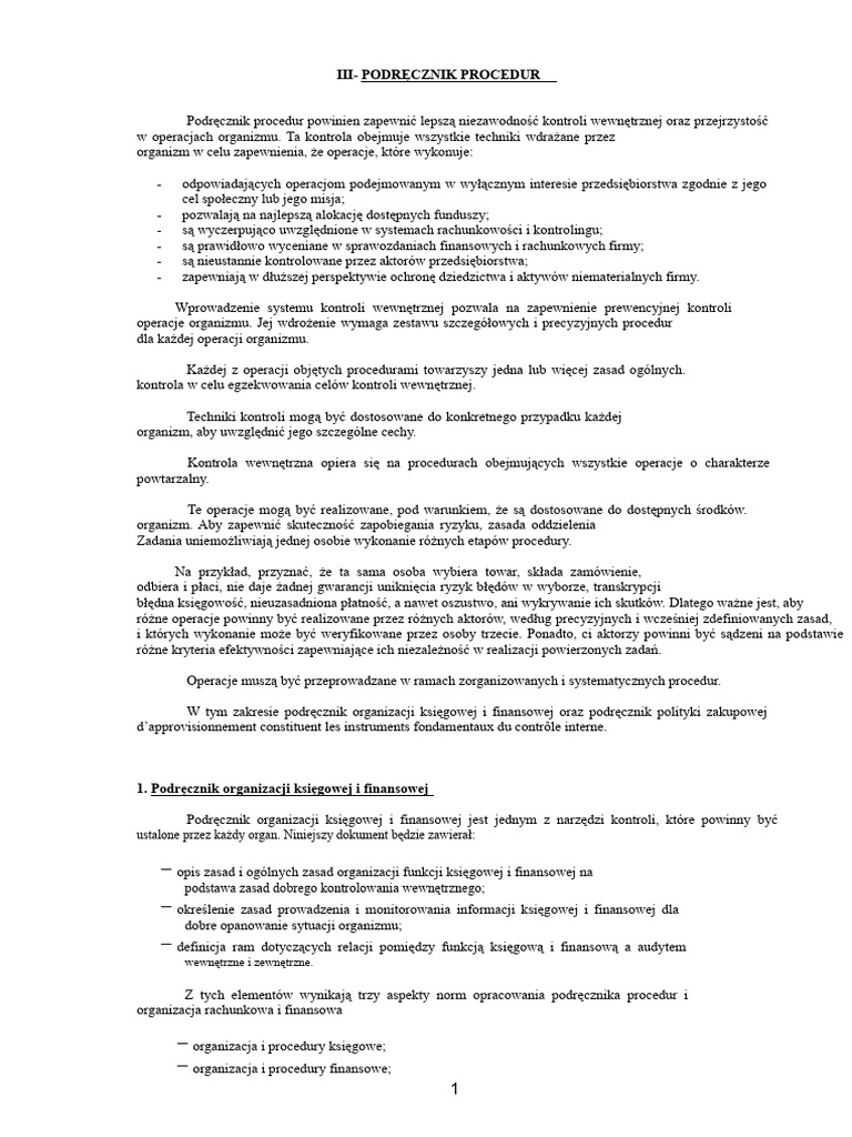 Maroko Podręcznik Procedur Księgowych I Audytu | PDF
