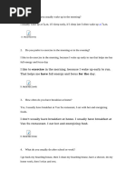 Daily Routine Questions and Answers | PDF | Lunch | Homework