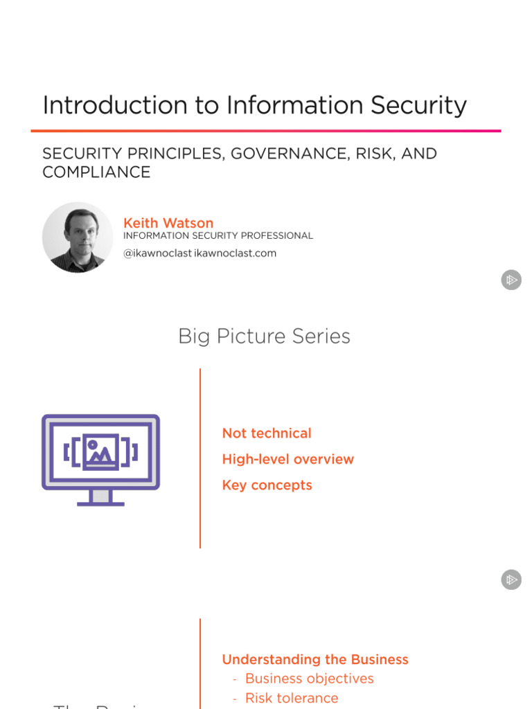 Security Principles Governance Risk and Compliance Slides | PDF