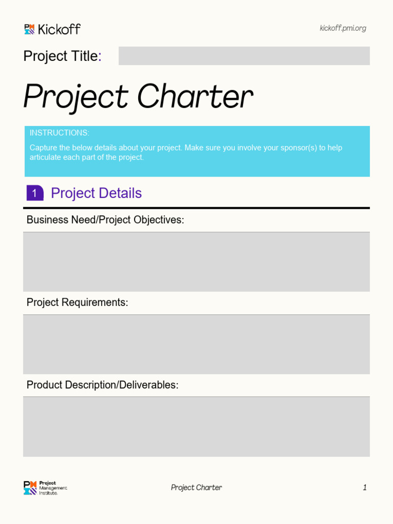Kickoff Project Charter - B6cb8bee 715c 4db6 9d8f 73679f2f3955 | PDF