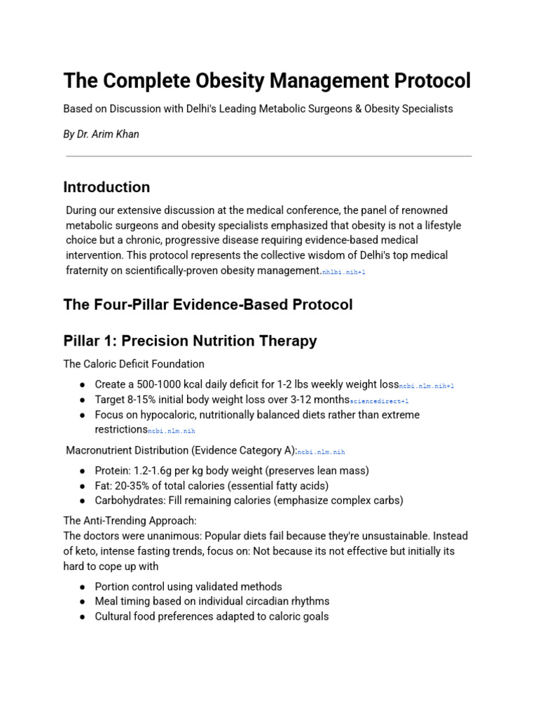 Obesity Protocol | PDF | Weight Loss | Dieting