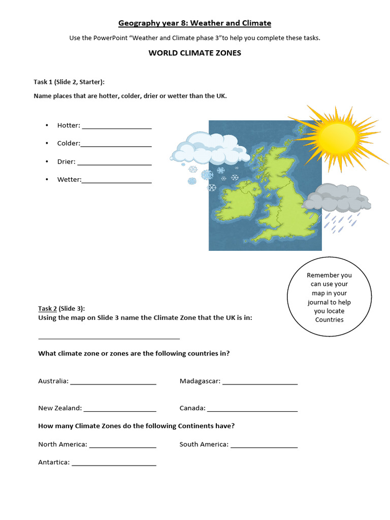 Year 8 Geography: Weather & Climate Zones | PDF | Tropics | Rain