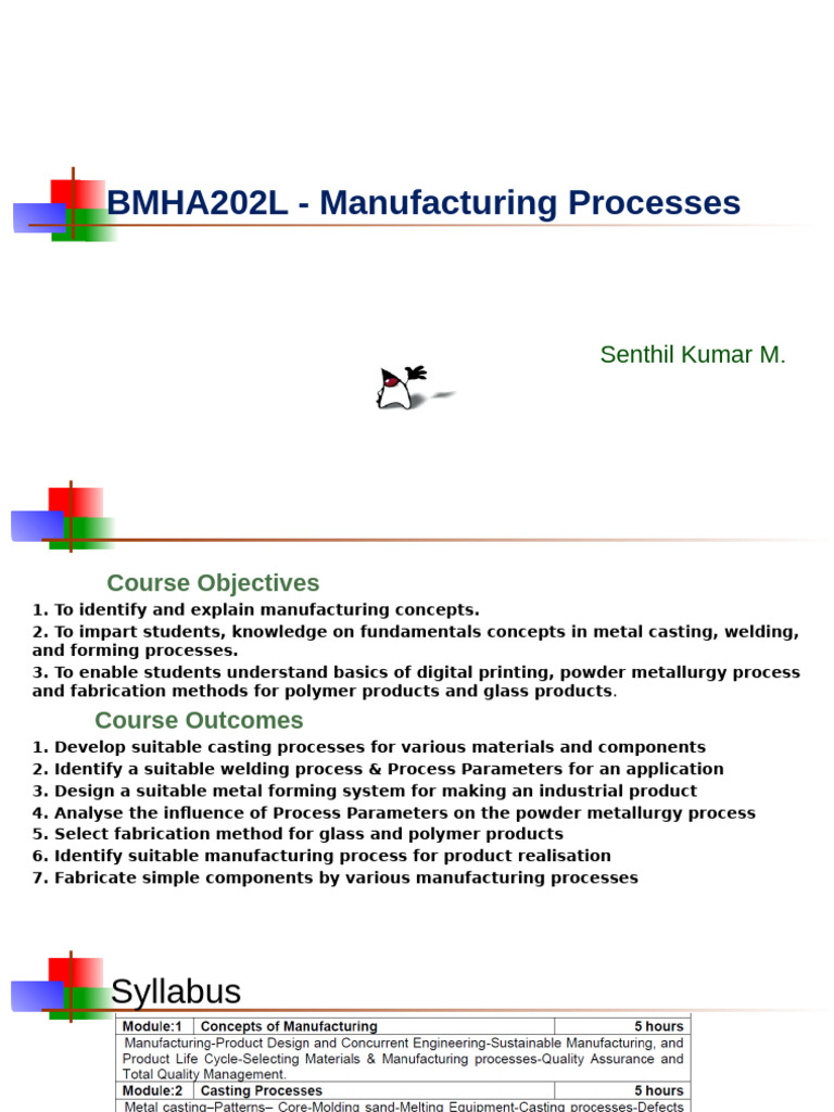 Manufacturing Processes Overview and Goals | PDF | Automation ...