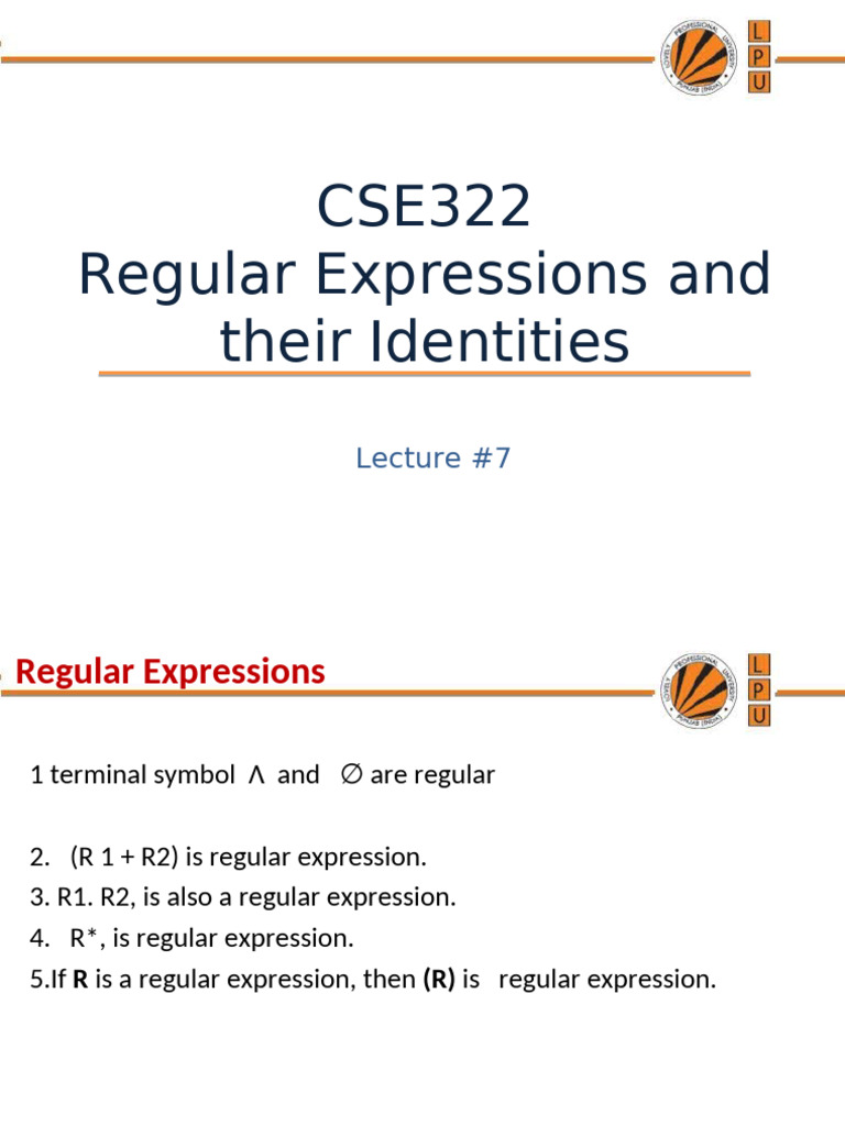 Regular Expressions and Identities Explained | PDF | Applied ...