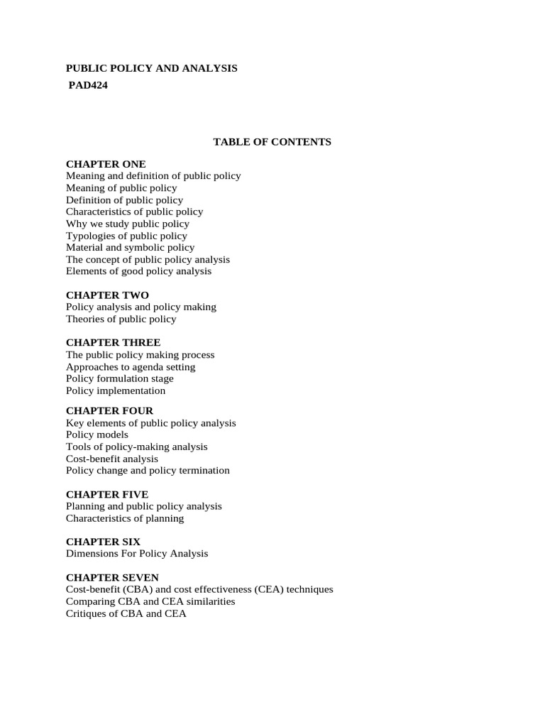Public Policy Analysis Overview | PDF | Social Sciences | Policy