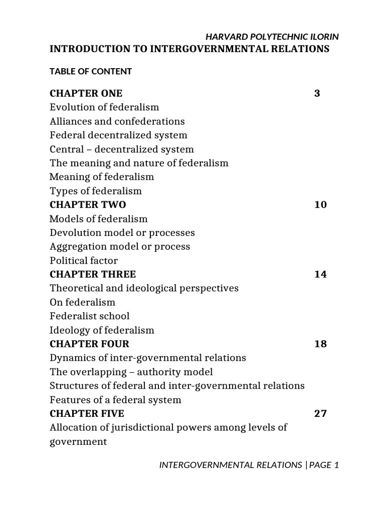 Understanding Intergovernmental Relations | PDF | Federalism | Federation