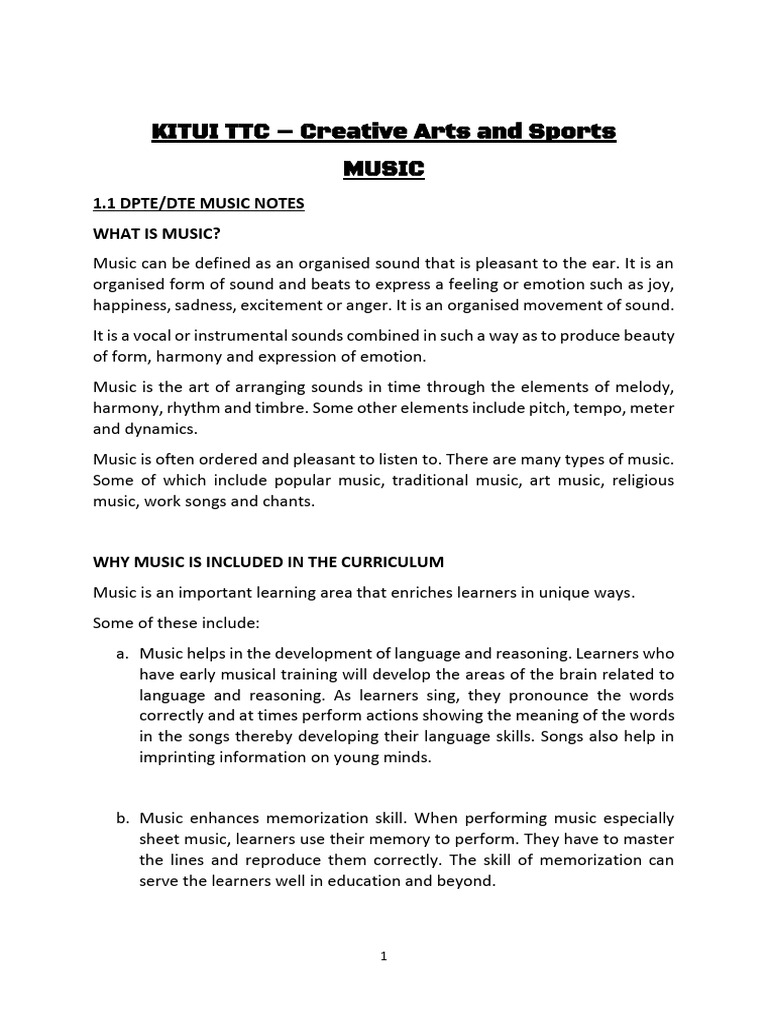 Importance of Music in Education | PDF | Learning | Songs