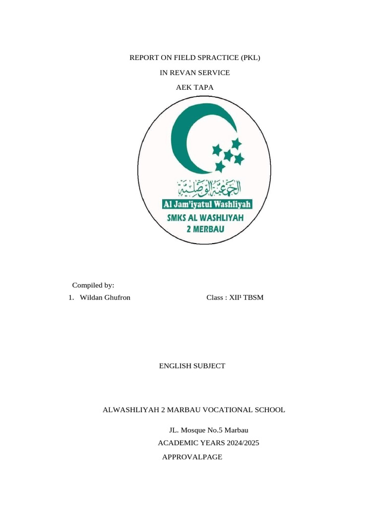 Field Practice Report at Revan Service | PDF | Screw | Vocational Education