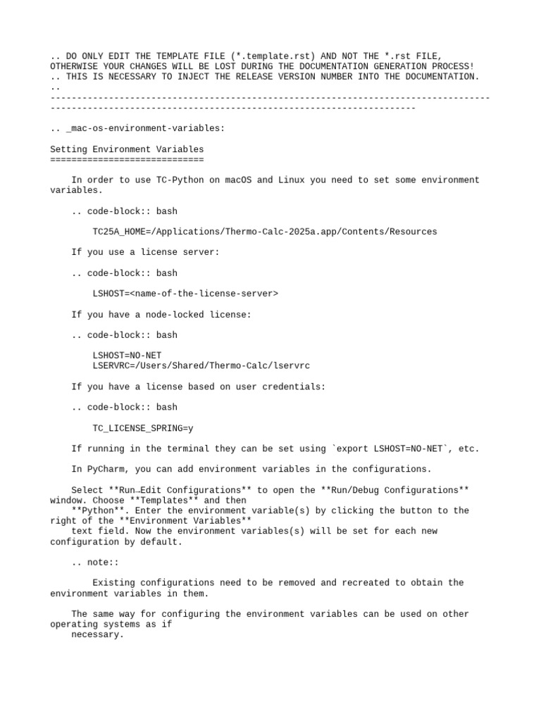 Setting Environment Variables for TC-Python | PDF