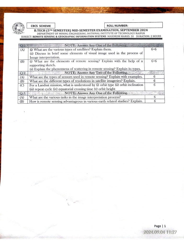 5th Sem Mid 2024 | PDF