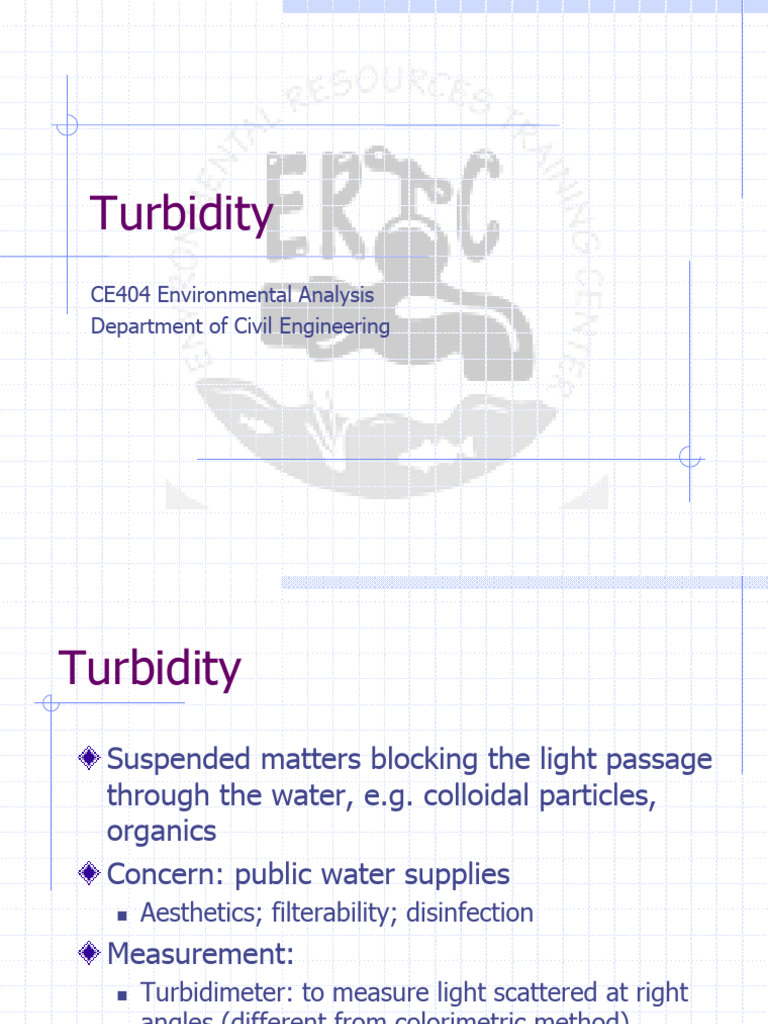CE404 Turbidity | PDF | Transparent Materials | Water And The Environment