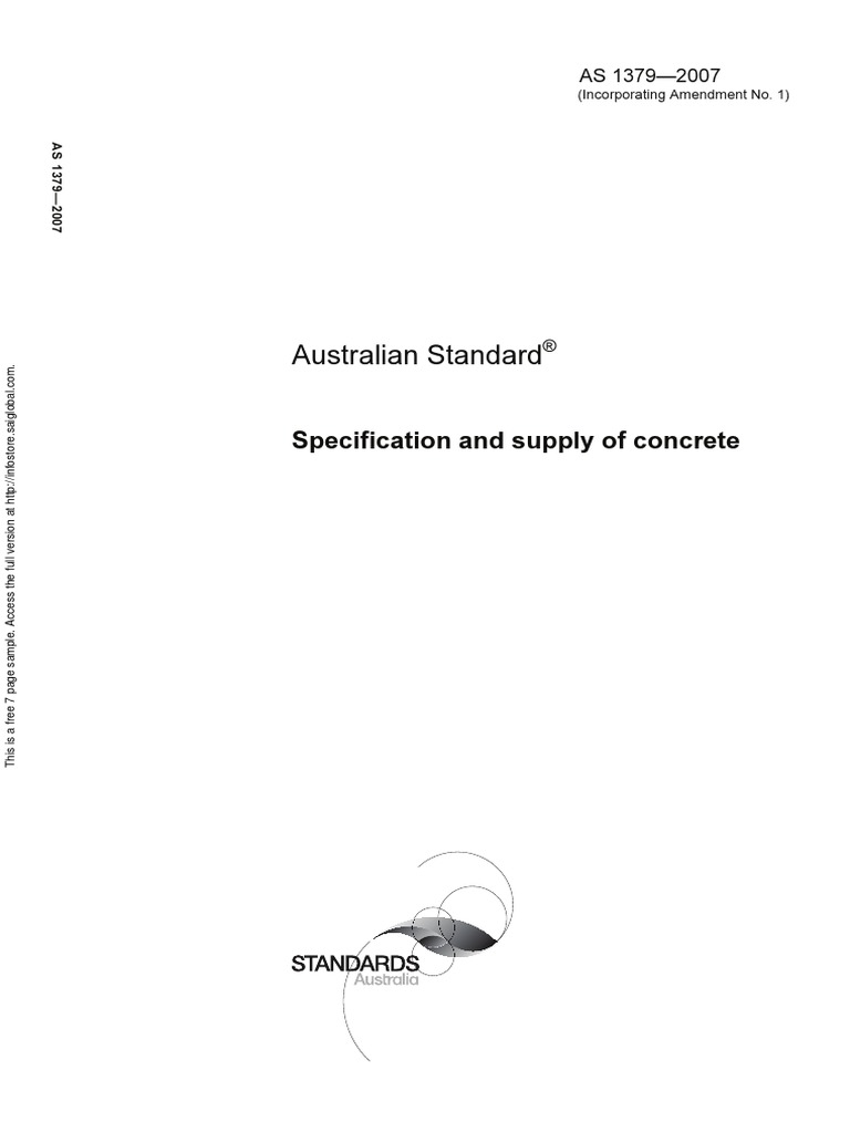 As 1379-2007 Specification and Supply of Concrete | PDF | Concrete ...