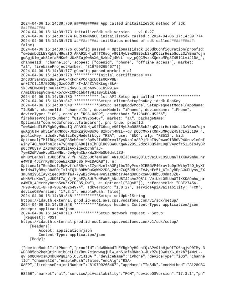 SDK Initialization Log for iOS App | PDF | Secure Communication | Computing