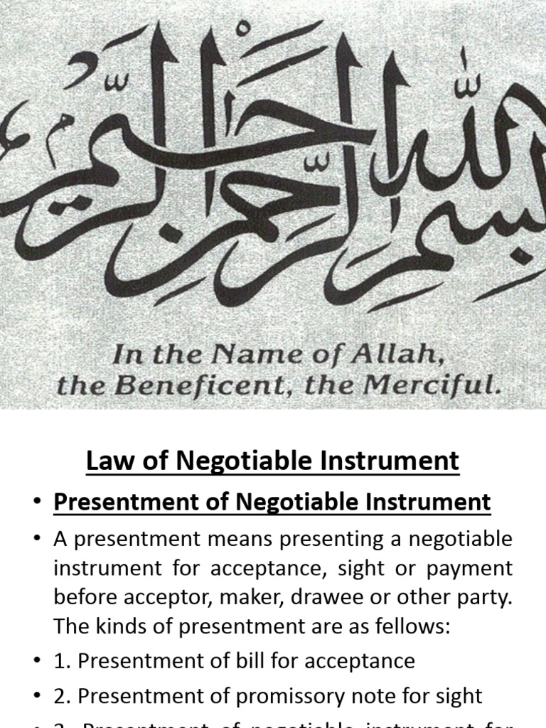 Understanding Negotiable Instruments Law | PDF | Negotiable Instrument ...