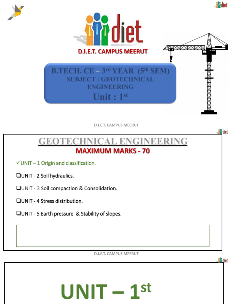 Geotechnical Engg U-1st Part B | PDF | Geotechnical Engineering | Soil