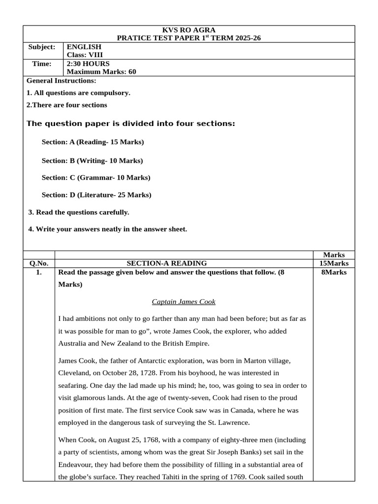 HY Eng Practice Paper 5 | PDF