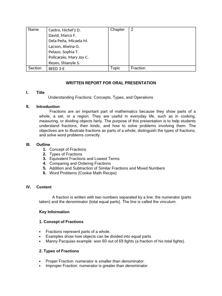Understanding Fractions: Types & Operations | PDF | Mathematics ...