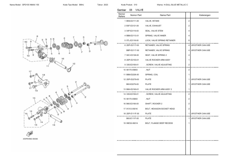 GPD155 NMAX 155 Parts List 2023 | PDF | Internal Combustion Engine ...