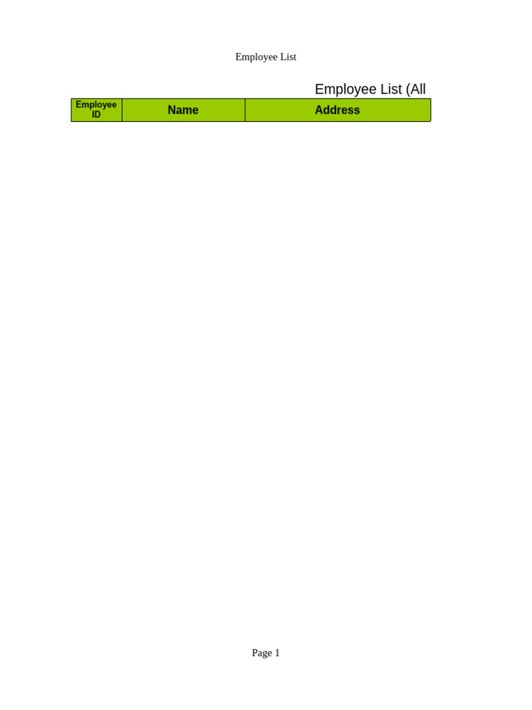 Employee Access List with Contacts | PDF