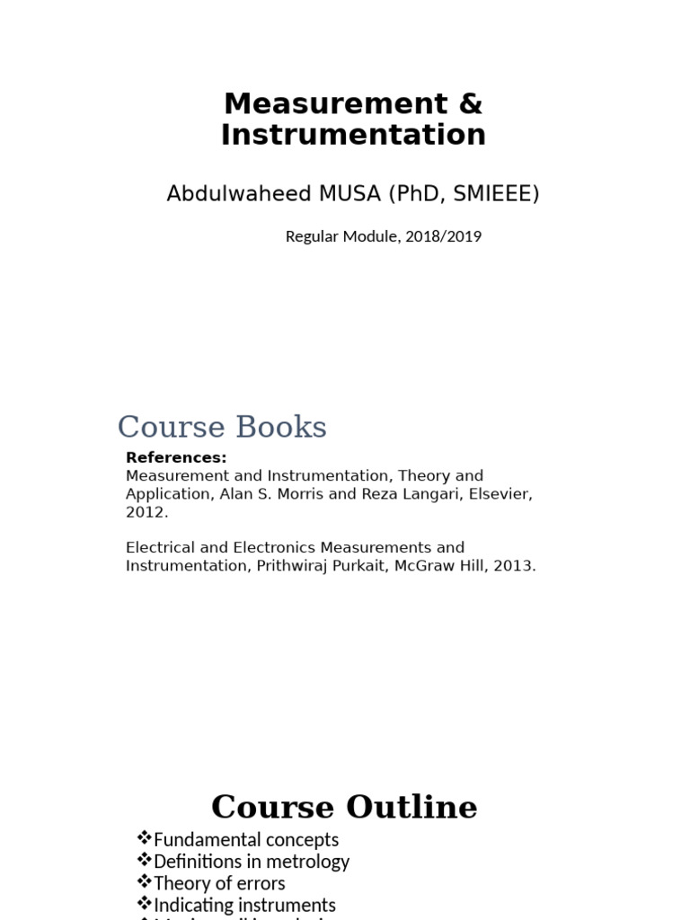 1. Presentation | PDF | Accuracy And Precision | Instrumentation