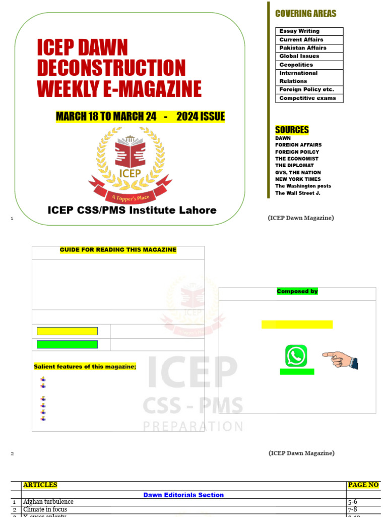 ICEP Dawn Deconstruction Weekly E-Magazine - 18 March To 24 March | PDF ...