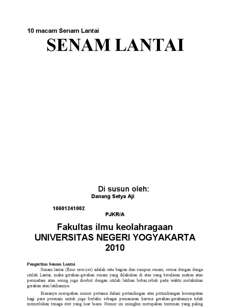 10 macam  Senam  Lantai 