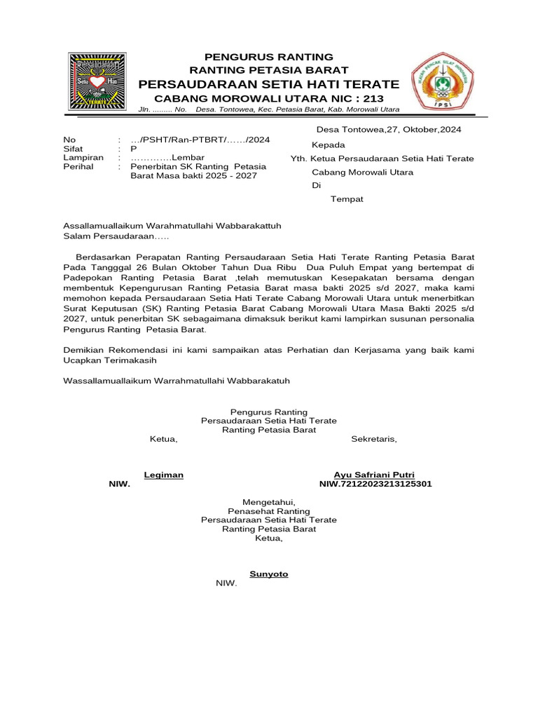 Permohonan Ranting Baru | PDF