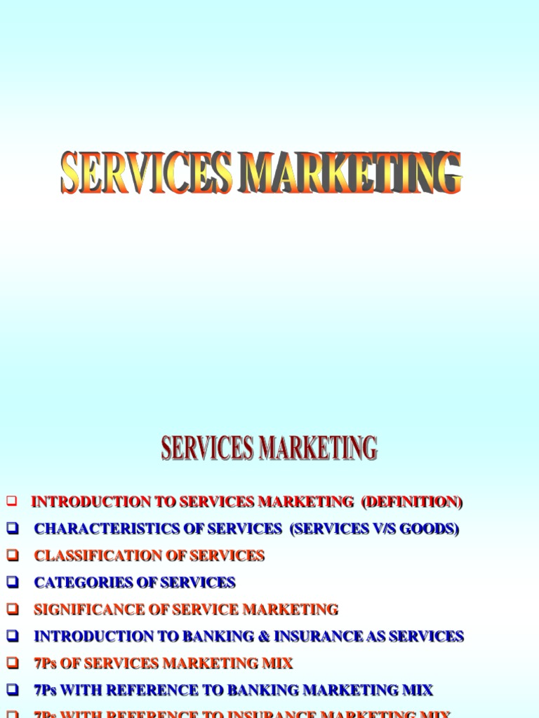 Service Marketing Pdf Business Marketing