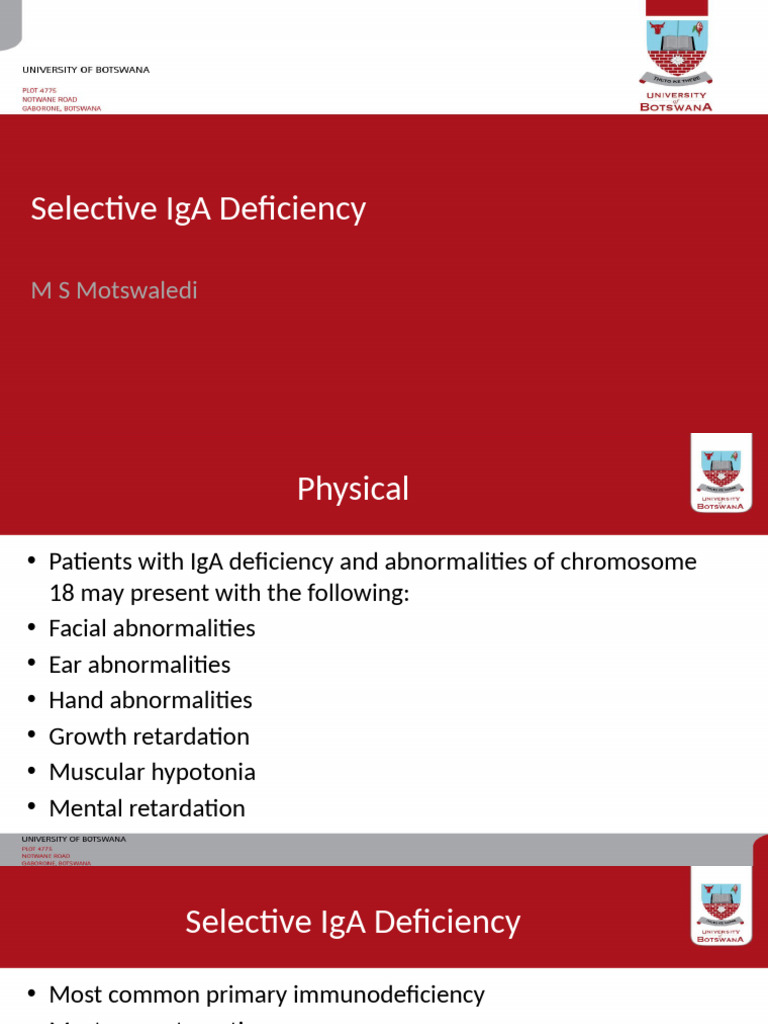 Selective IgA Deficiency | PDF