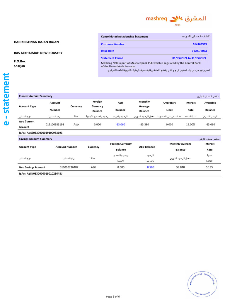 Mashreq Consolidated Summary Estatement Xxxxxx9969 68c9f95dc7 Unlocked ...