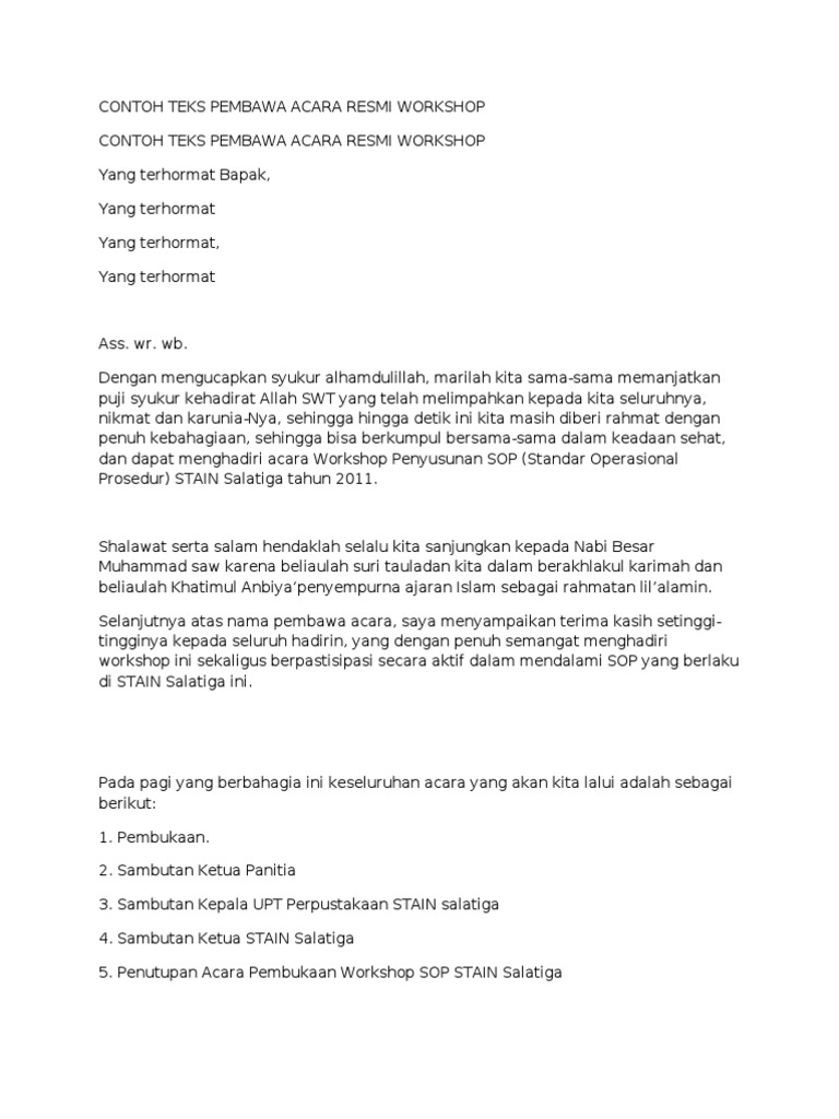 Contoh Teks Mc Jamuan