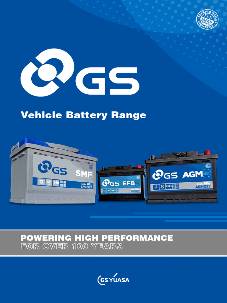 GS Battery Specifications Overview | PDF | Vehicle Industry | Vehicles