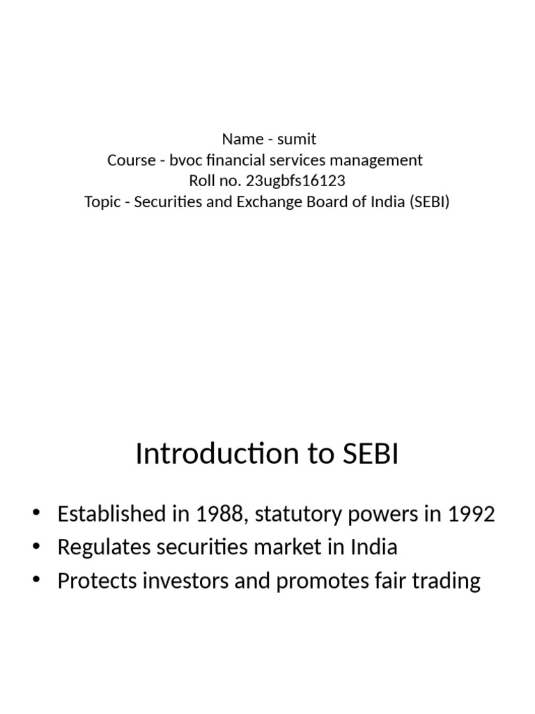 Sebi New Presentation | PDF