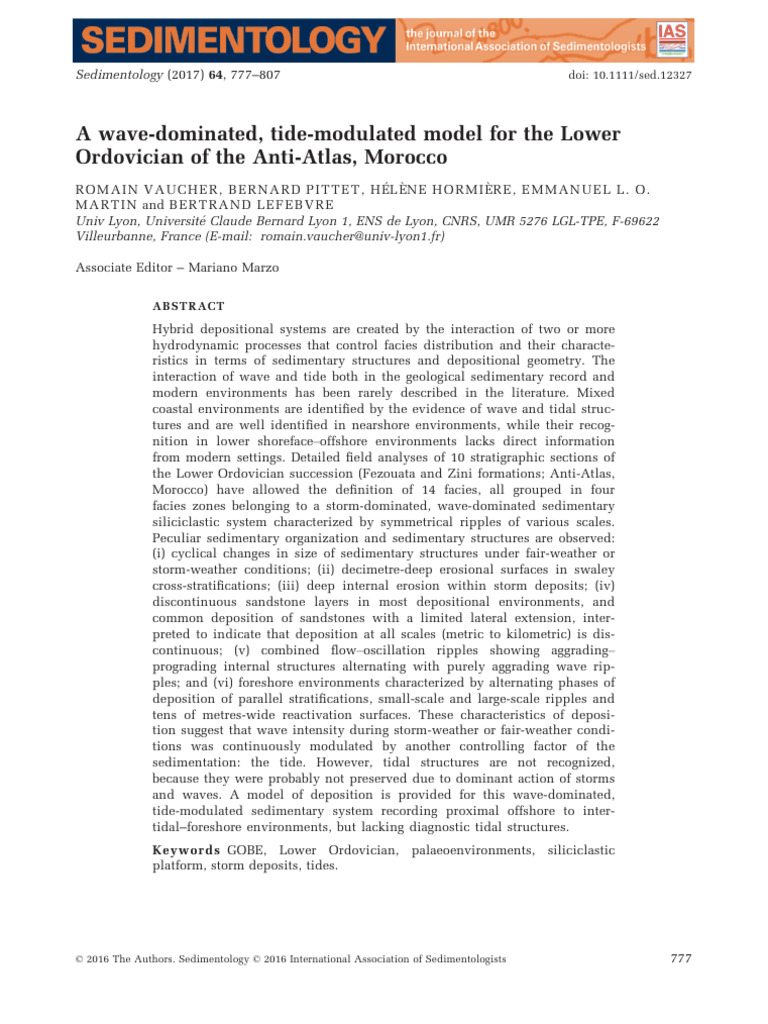 Wave-Tide Interaction in Lower Ordovician | PDF | Deposition (Geology ...