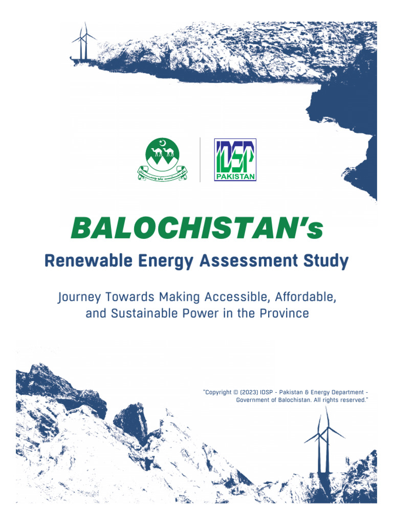 Baloch I Stan Renewable Energy Assessment Study 2023 | PDF | Renewable ...