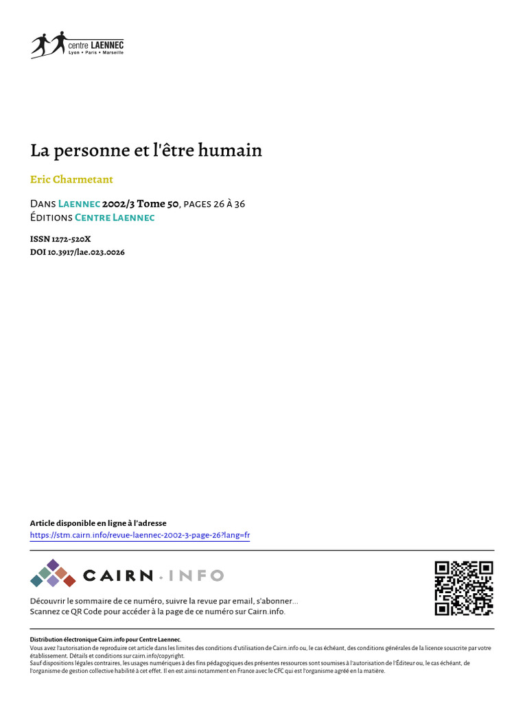 Distinction entre personne et être humain | PDF | Utilitarisme