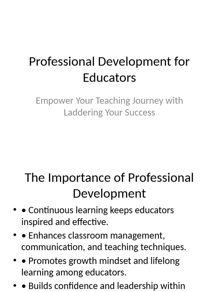 Professional Development for Educators | PDF
