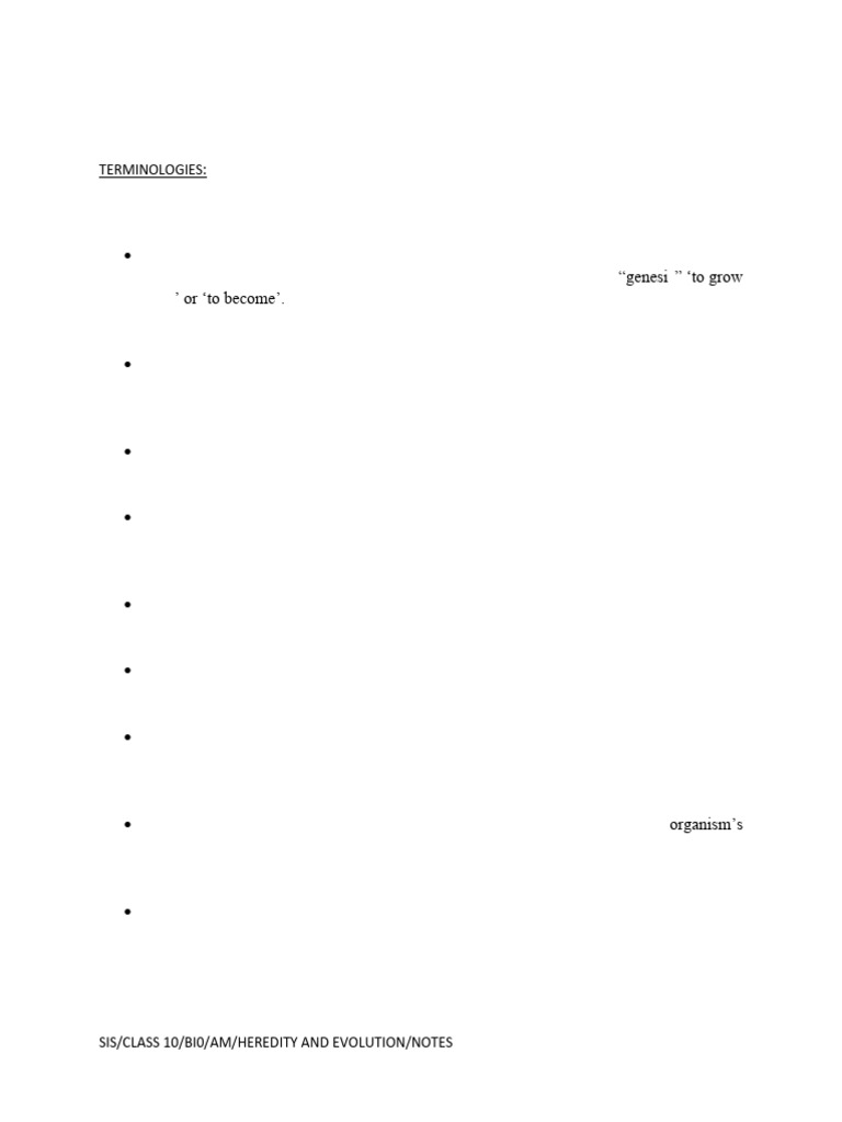 Heredity and Evolution - Notes - Part 1 | PDF | Genotype | Heredity