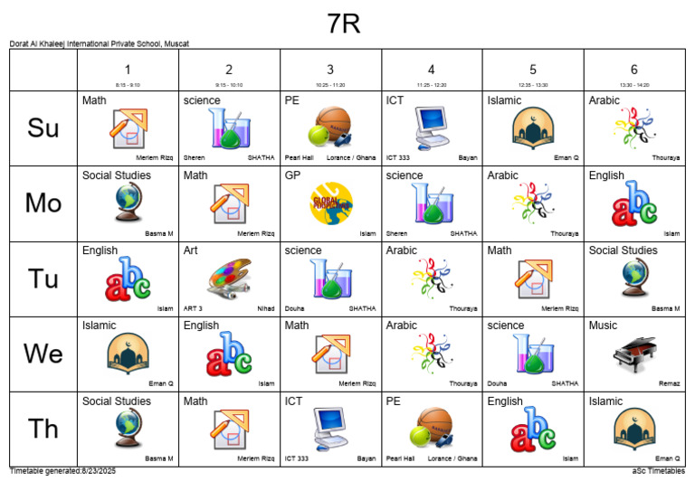 Timetable | PDF