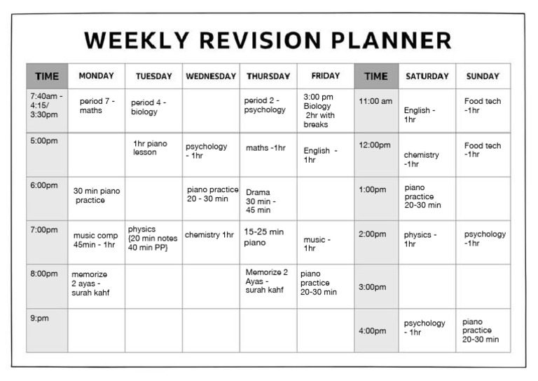 Daily Study and Practice Schedule | PDF