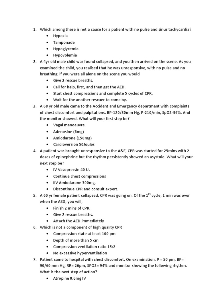 CPR Techniques and Guidelines Quiz | PDF | Cardiopulmonary ...