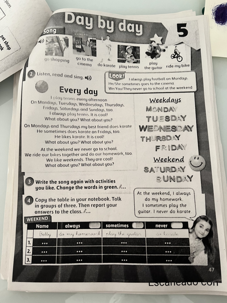 TEMA 5 Day by Day (English Language) P.E. | PDF