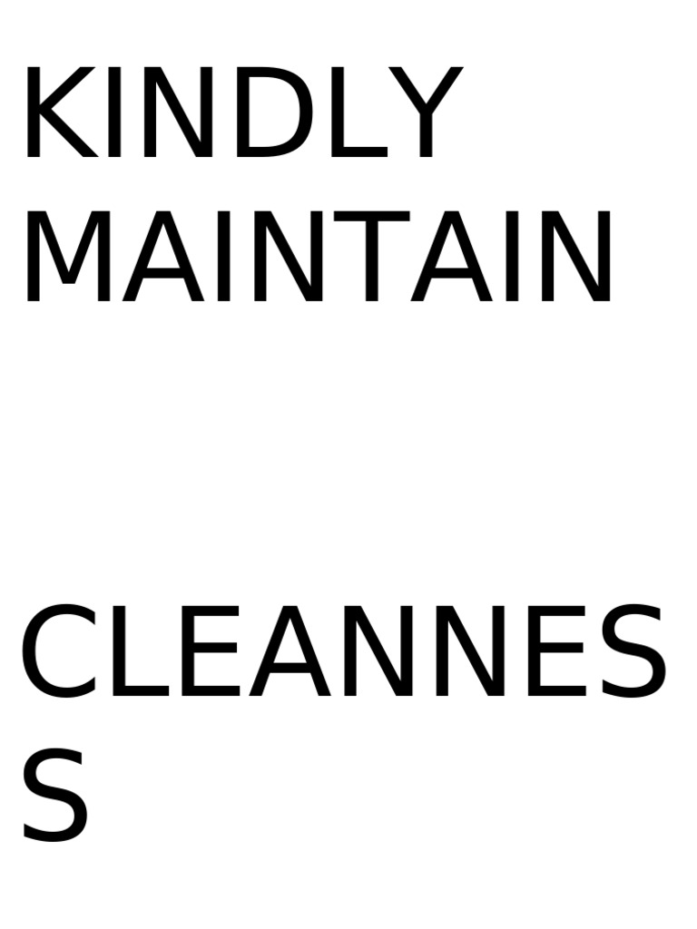 Cleanness | PDF
