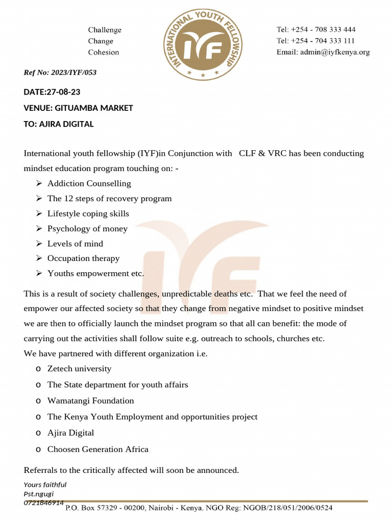 Mindset Program Invitation Letter Ajira Digital | PDF