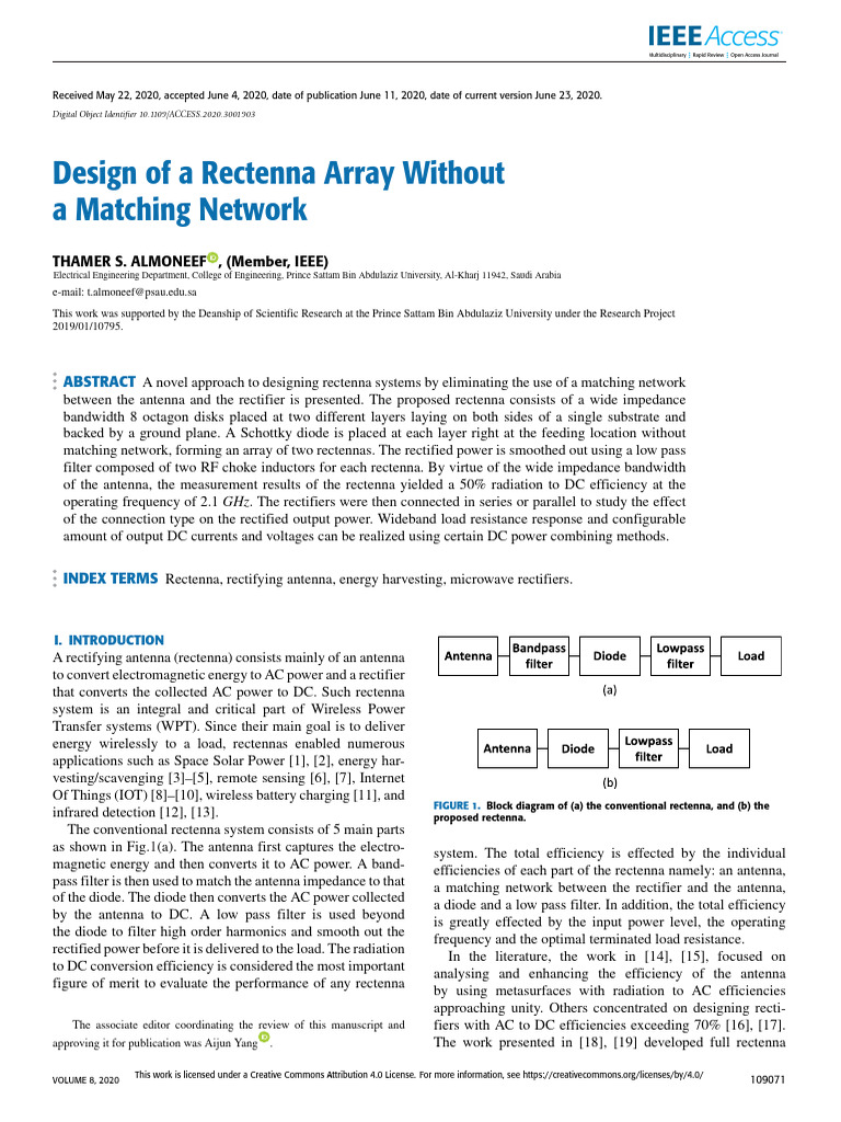 Rectenna Array Design Without Matching Network | PDF | Antenna (Radio ...