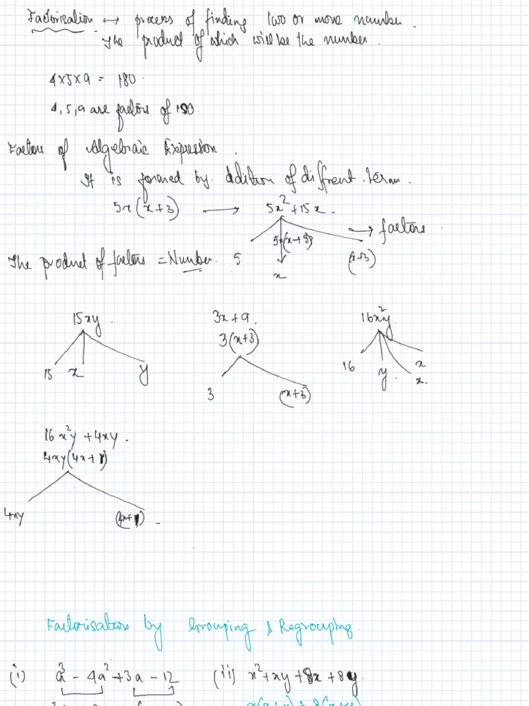 Factorisation Revisit (1) Grade 8 | PDF