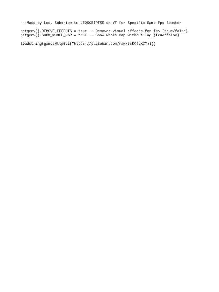 FPS Booster Script for Games | PDF