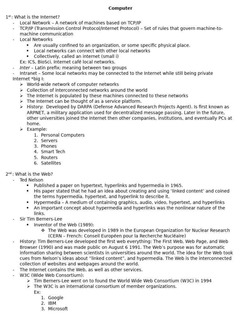 Computer Notes Quarter 1 (Quarterly Exam) Finished | PDF | World Wide ...