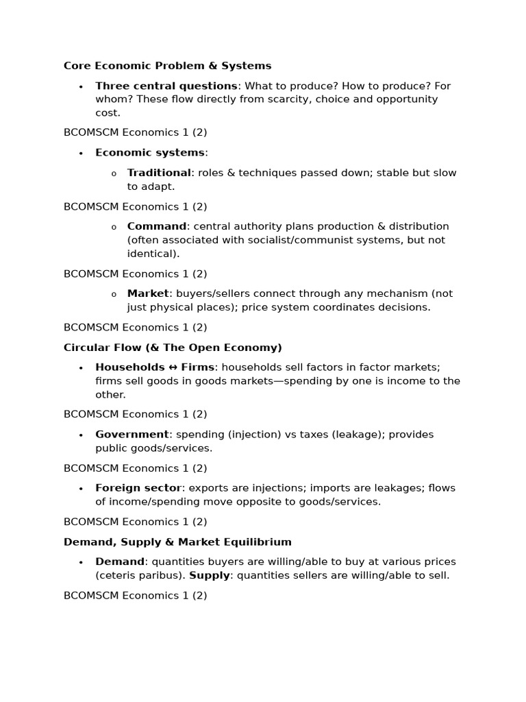 Economics Note Year End | PDF | Elasticity (Economics) | Economics