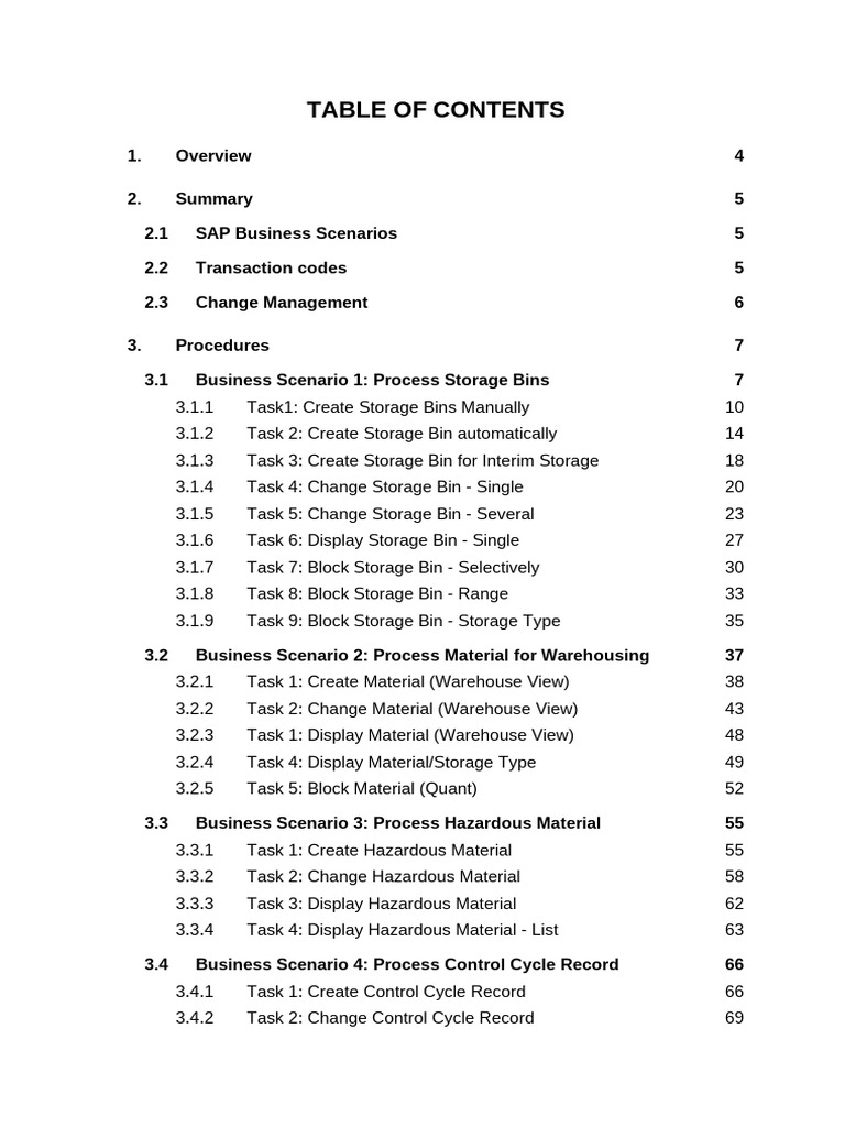 SAP Warehouse Management Procedures | PDF | Warehouse | Logistics